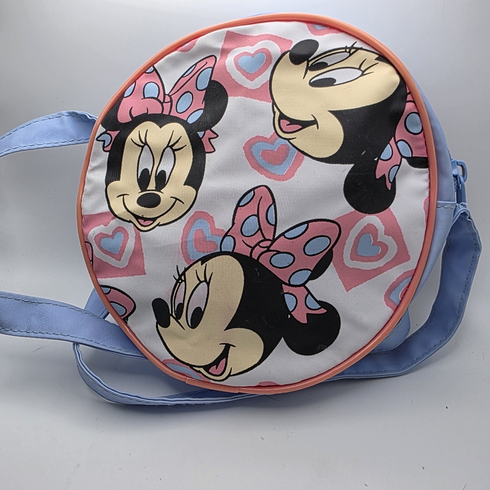 Vintage 1994 Minnie Mouse AVON Round Purse Mini Tote Bag Pink Hearts